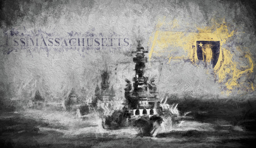The USS Massachusetts  Digital Art by JC Findley