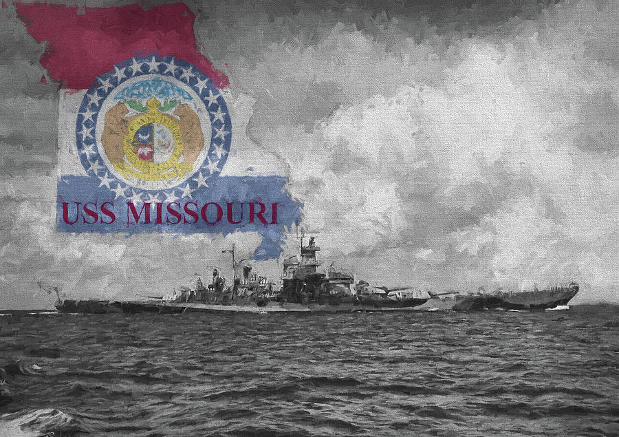 The USS Missouri Digital Art by JC Findley