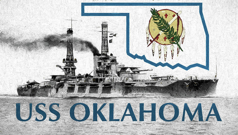 The USS Oklahoma Digital Art by JC Findley