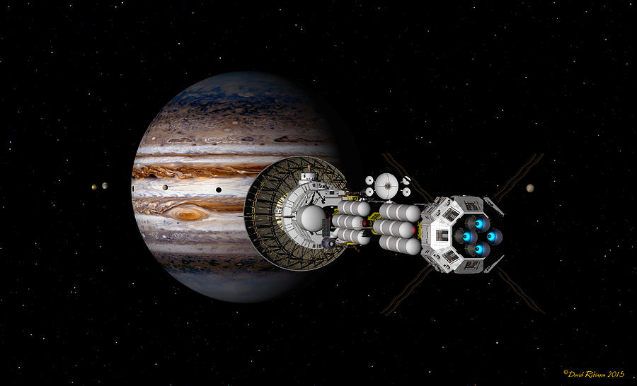 The USS Savannah nearing Jupiter Digital Art by David Robinson