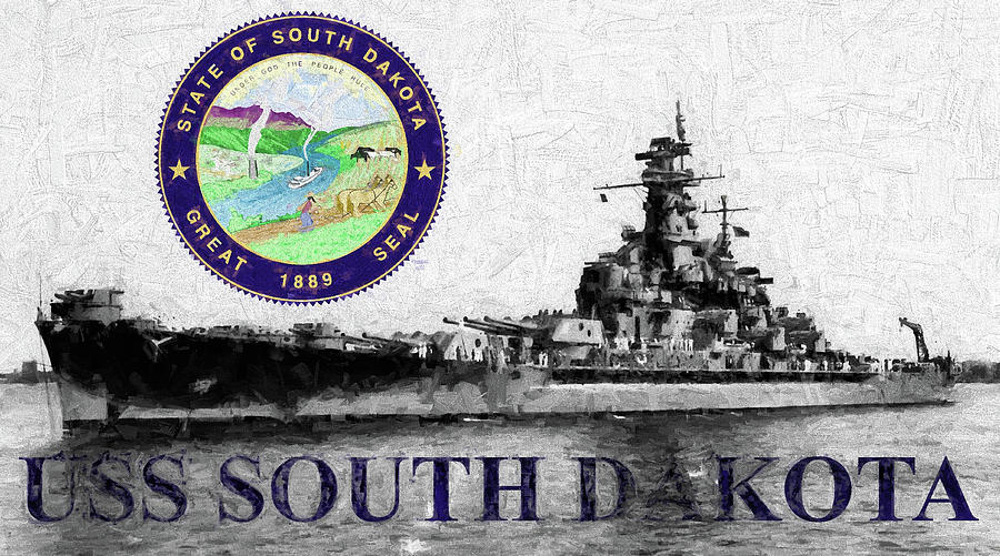 The USS South Dakota Digital Art by JC Findley