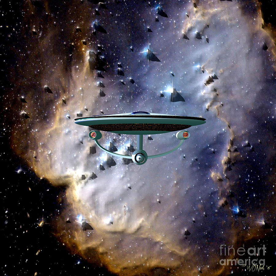 Star Trek Digital Art - The Emergence of the USS Enterprise by Walter Neal
