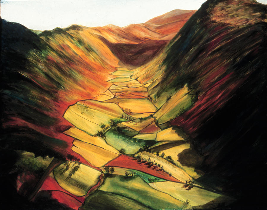 Wine Painting - The Valley by Ione Citrin
