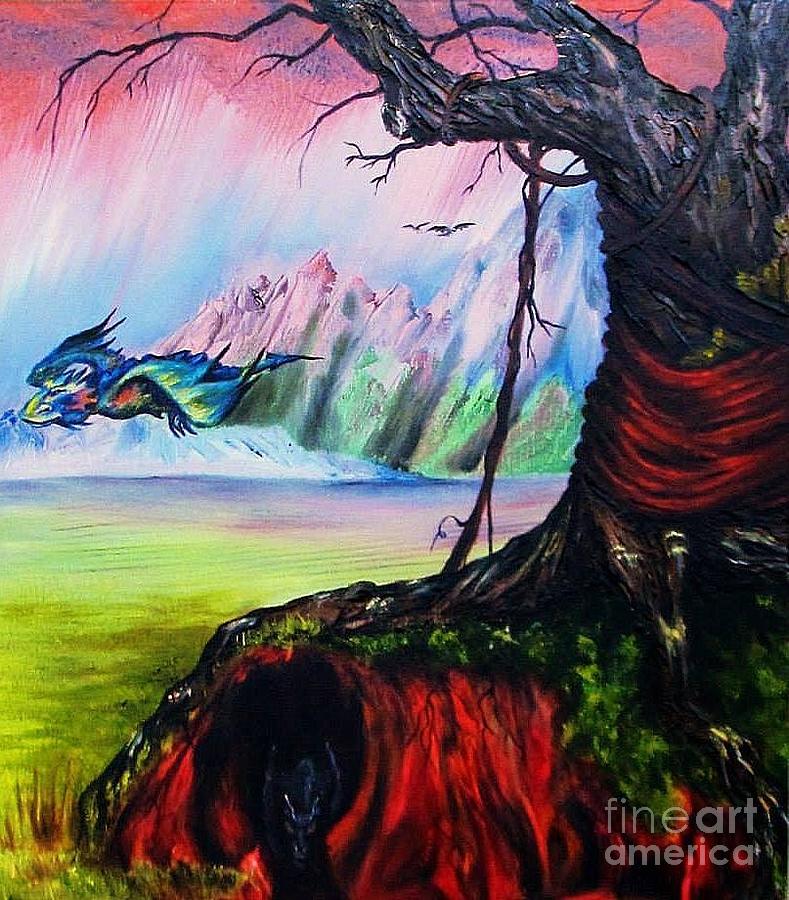 Where Dragons Dwell Painting by Georgia Doyle