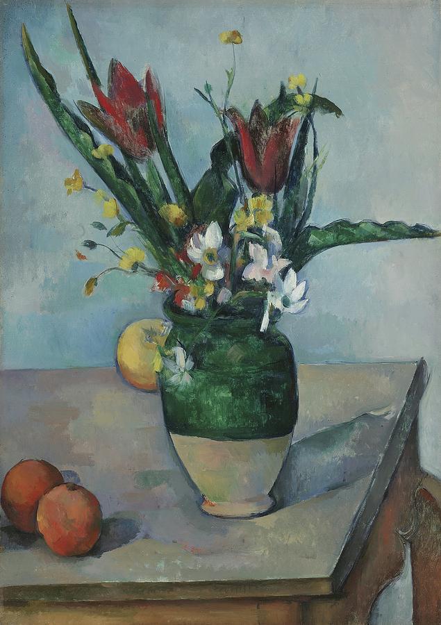 Paul Cezanne Painting - The Vase of Tulips by Paul Cezanne
