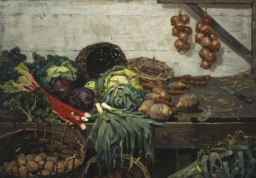 The Vegetable Stall Painting by William York MacGregor