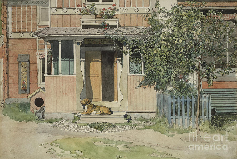 The Verandah, from A Home series Painting by Carl Larsson