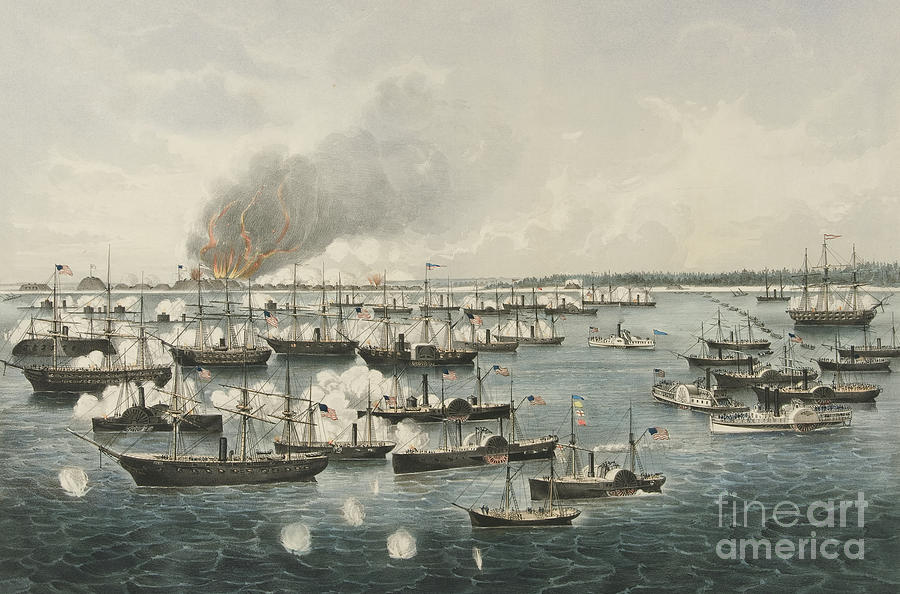 The Victorious Attack on Fort Fisher, 1865 Painting by Currier and Ives