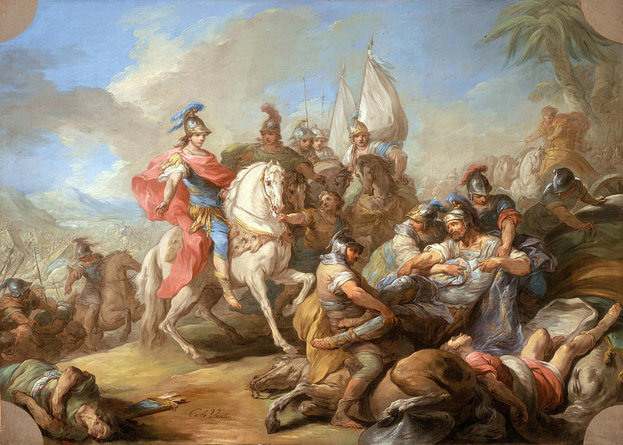 The Victory of Alexander over Porus Painting by Charles-Andre van Loo