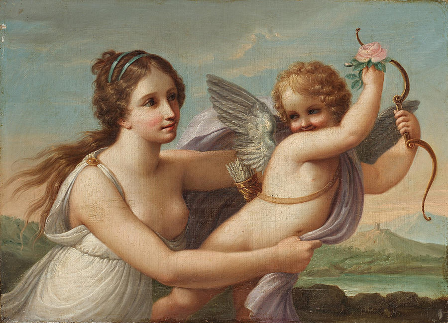 The Victory of Eros Painting by Style of Angelica Kauffmann