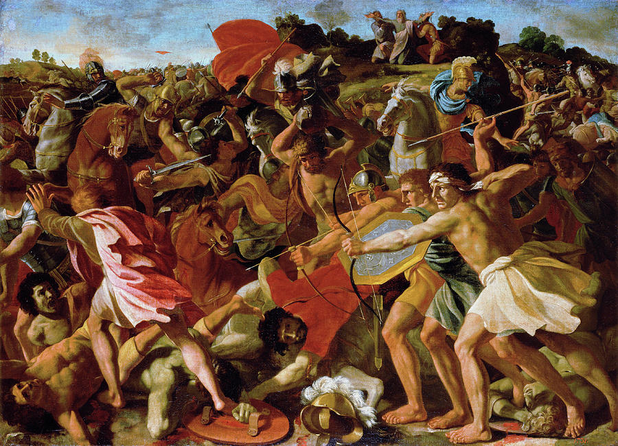 Nicolas Poussin Painting - The Victory of Joshua over the Amalekites by Nicolas Poussin