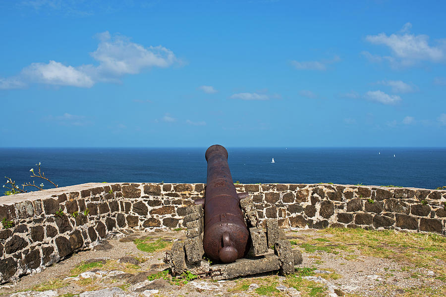 The view from Fort Rodney on Pigeon Island Gros Islet Saint Lucia Cannon Back Photograph by Toby McGuire