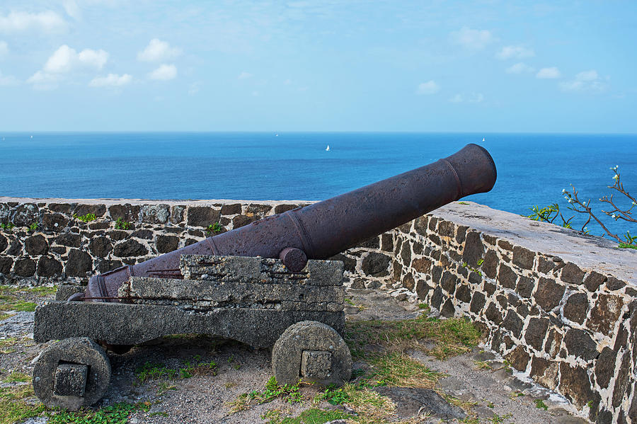 The view from Fort Rodney on Pigeon Island Gros Islet Saint Lucia Cannon Photograph by Toby McGuire