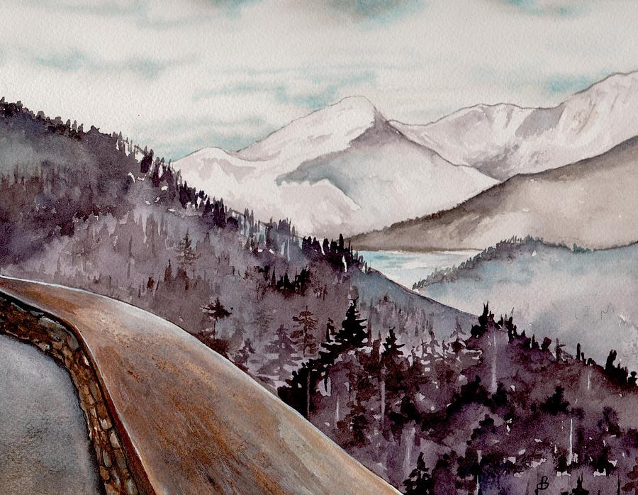 The View From The Wall..Icefields Parkway  Painting by Brenda Owen