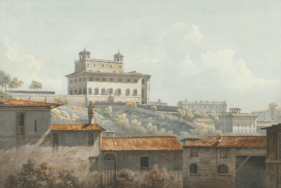 John Warwick Smith Drawing - The Villa Medici, Rome by John Warwick Smith