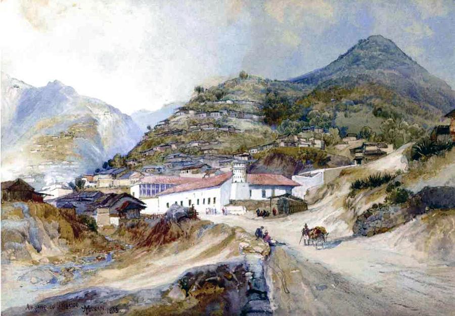 Landscape Painting - The Village of Angangueo by Thomas Moran