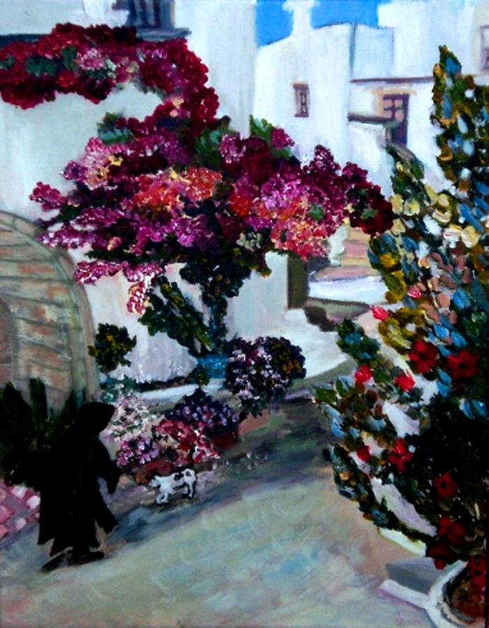 The Village of Oios Greece Painting by Helena Bebirian