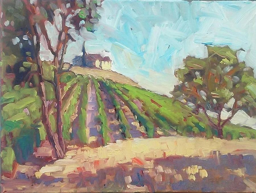 Landscape Painting - The Vineyard at Sarver 2 by Margaret Plumb
