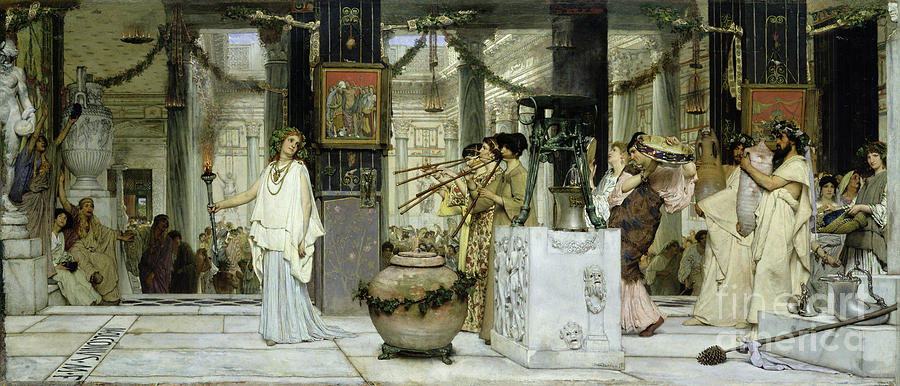 The Vintage Festival in Ancient Rome by Alma Tadema Painting by Lawrence Alma Tadema