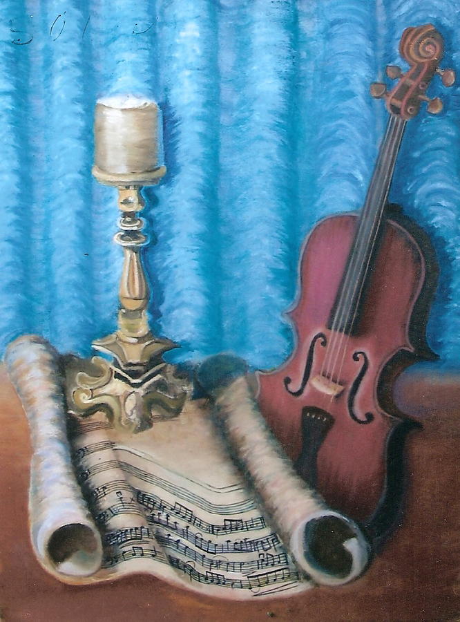 Music Painting - The violin by Aspasia Arvanitis