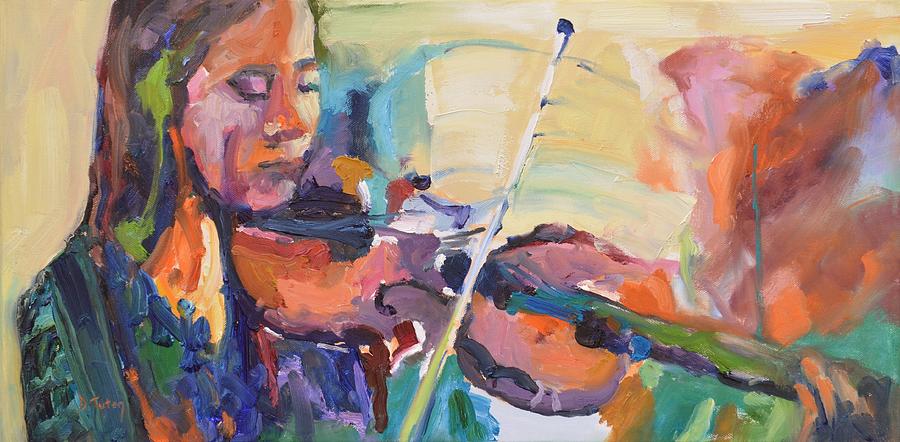 The Violinist Painting by Donna Tuten