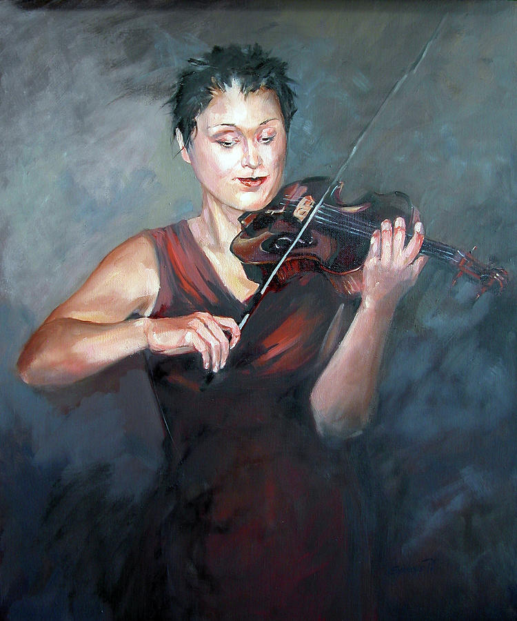 The Violinist Painting by Synnove Pettersen