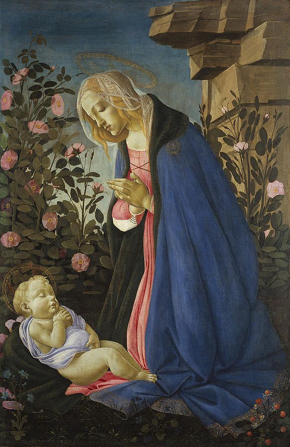 The Virgin Adoring the Sleeping Christ Child Painting by MotionAge Designs