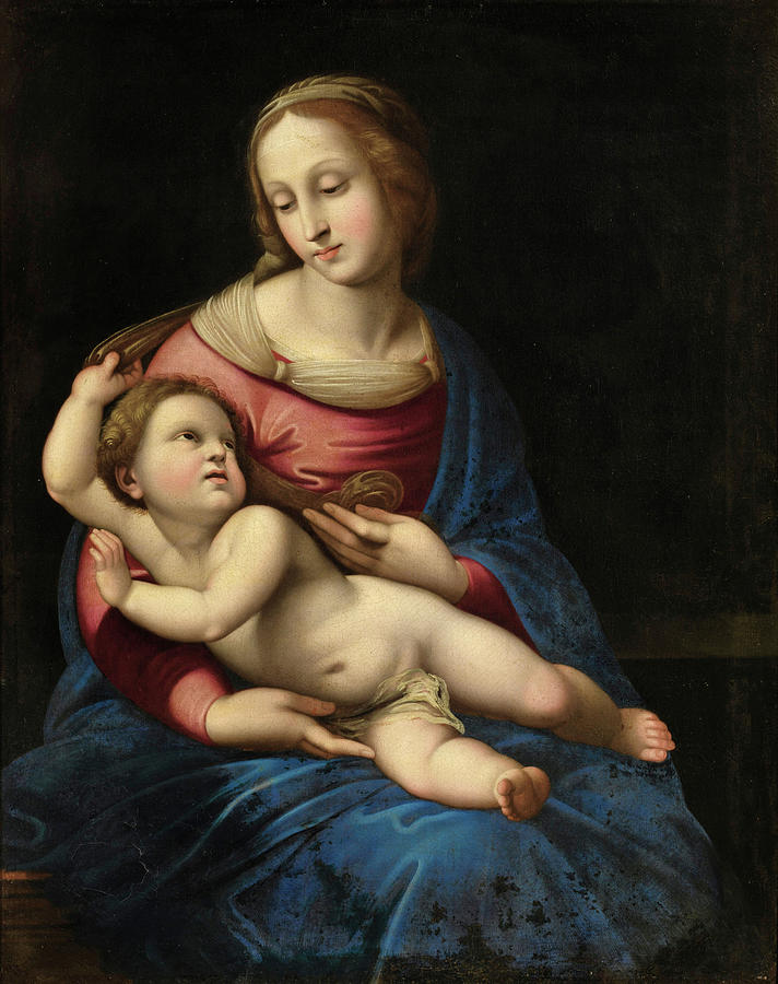The Virgin and Child Painting by Circle of Nicolas Mignard
