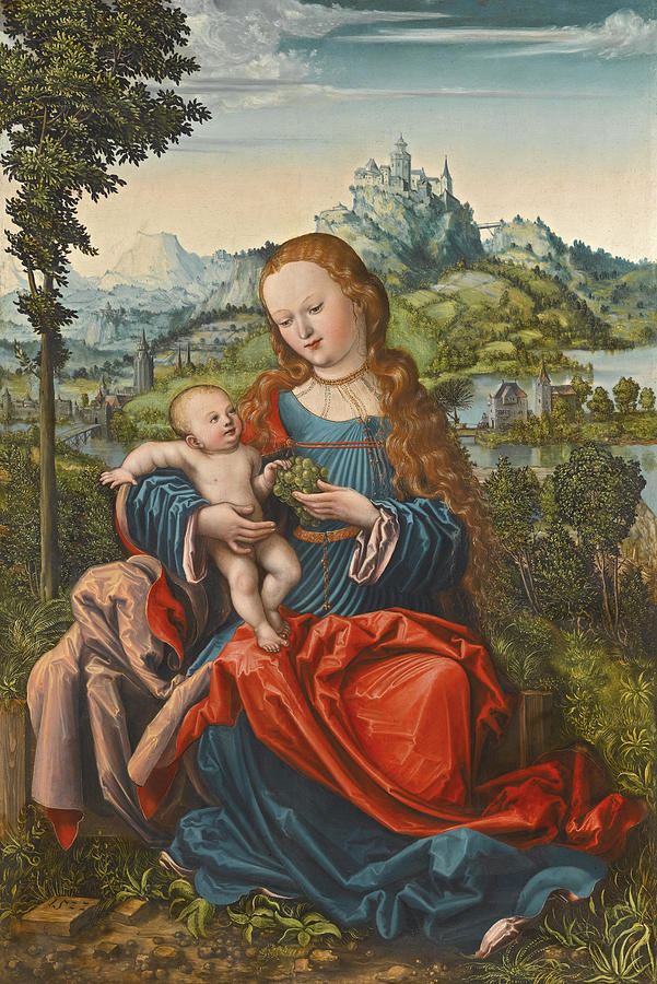 The Virgin and Child on a Grassy Bank Painting by The Master of the Piasecka Johnson Madonna