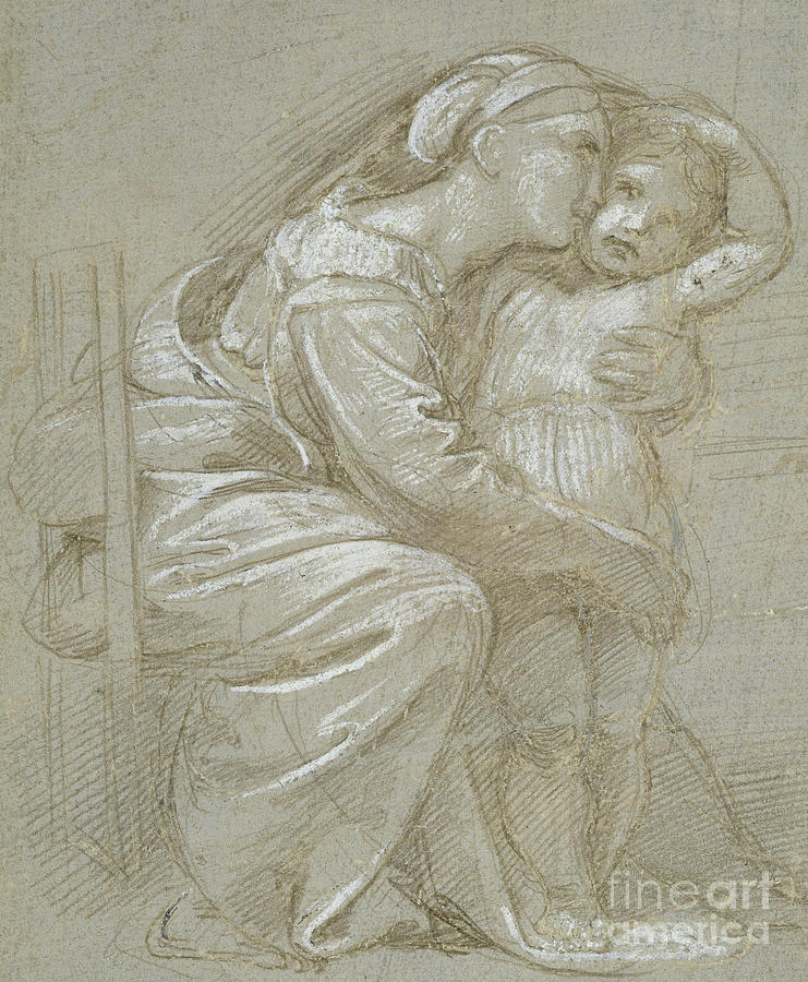 The Virgin and Child Pastel by Raphael
