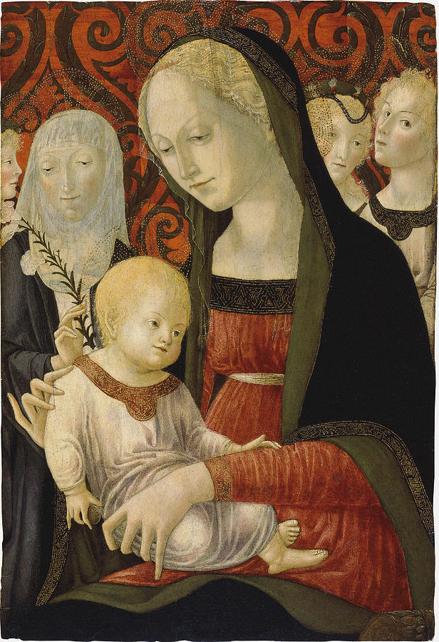 Madonna Painting - The Virgin And Child With Saint Catherine Of Siena And Angels by Francesco Di Giorgio Martini