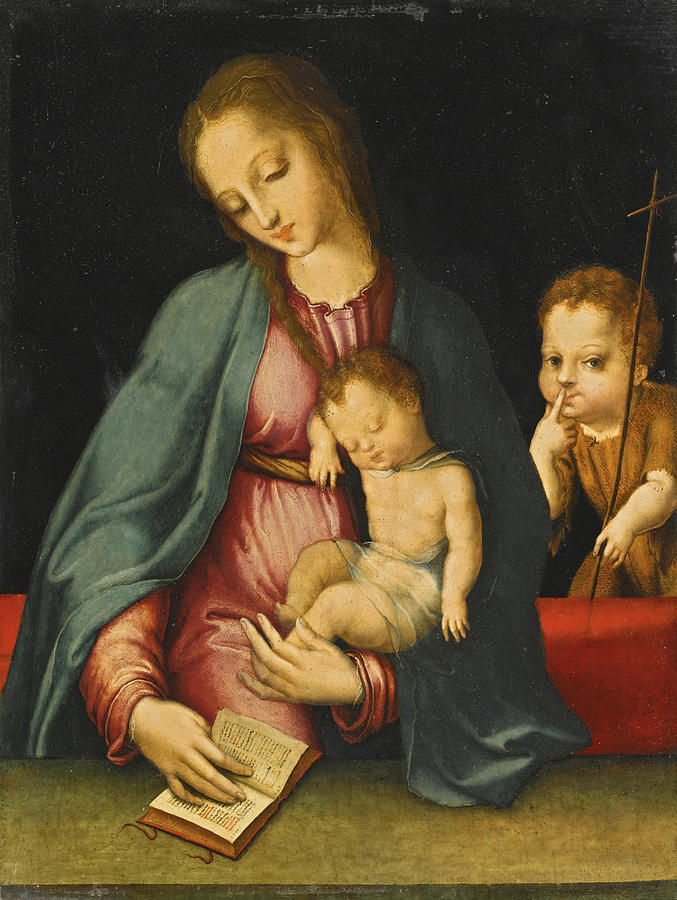 The Virgin and Child with the Infant Saint John the Baptist Painting by Luis de Morales