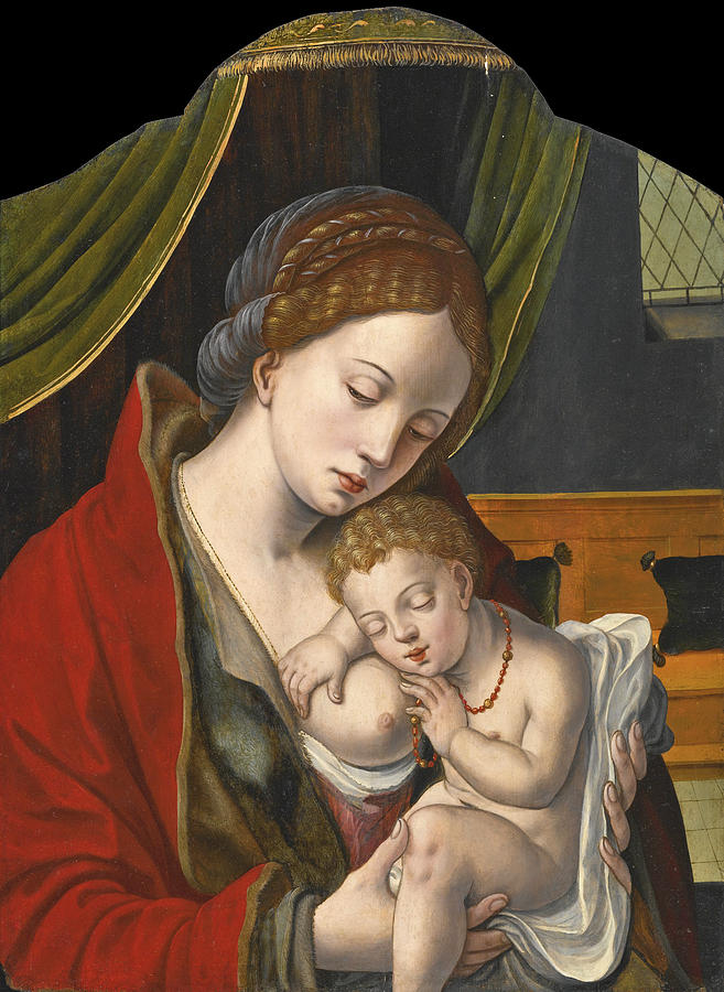 The Virgin and Child Painting by Workshop of Pieter Coecke van Aelst
