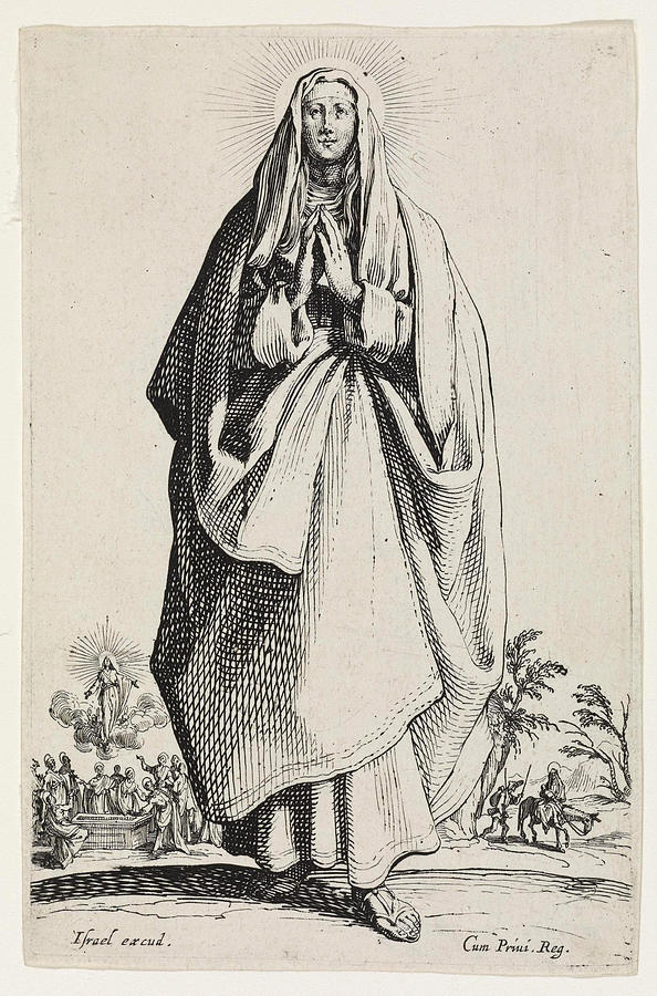 The Virgin Mary Drawing by Jacques Callot