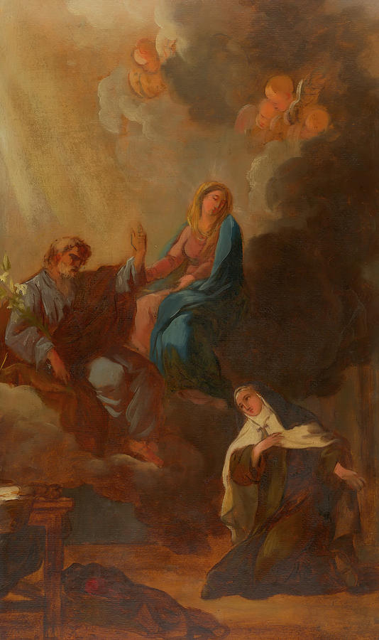 The Virgin Placing St Teresa Under The Protection Of St Joseph Painting by Mountain Dreams
