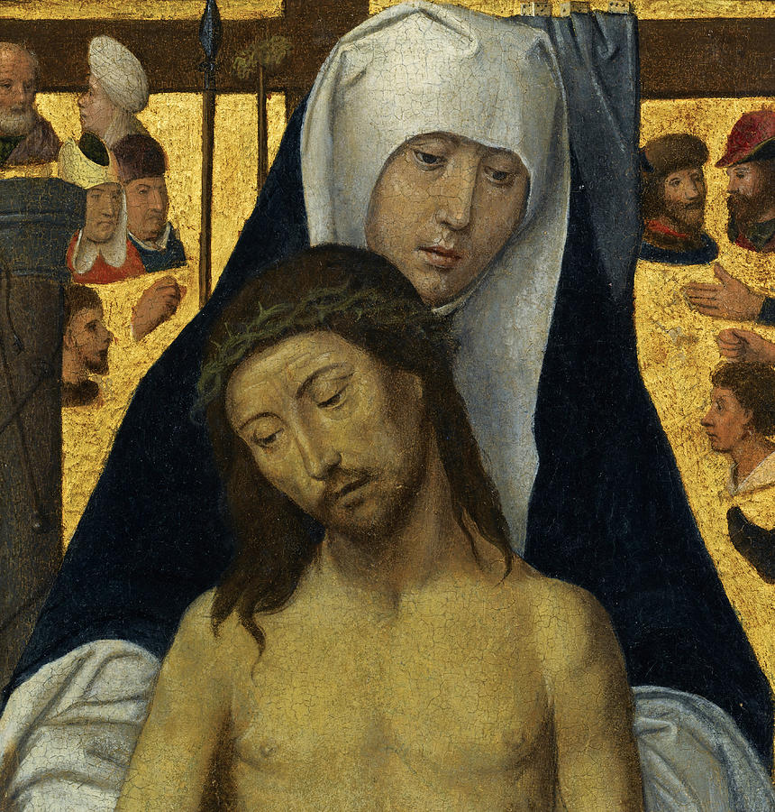 The Virgin showing the Man of Sorrows Painting by Follower of Hans Memling