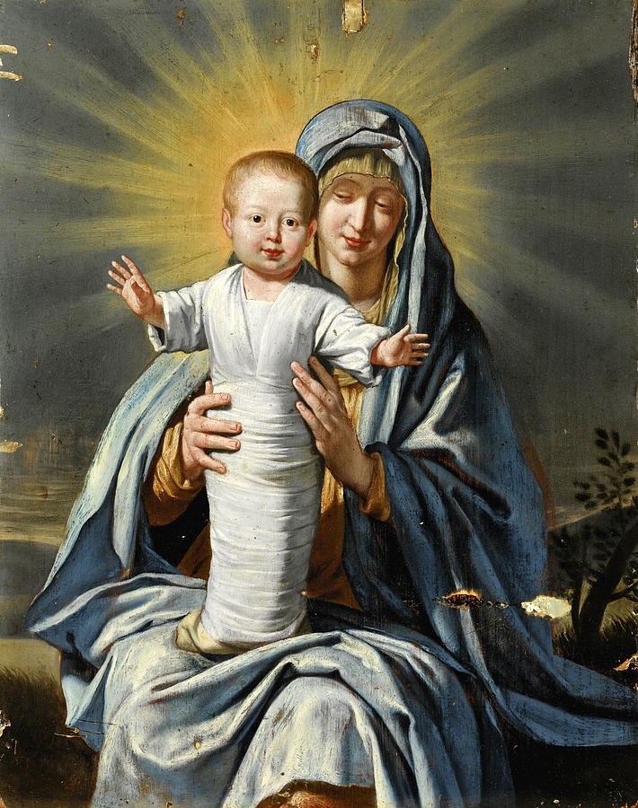 The Virgin with the Swaddled Child Painting by Philippe de Champaigne