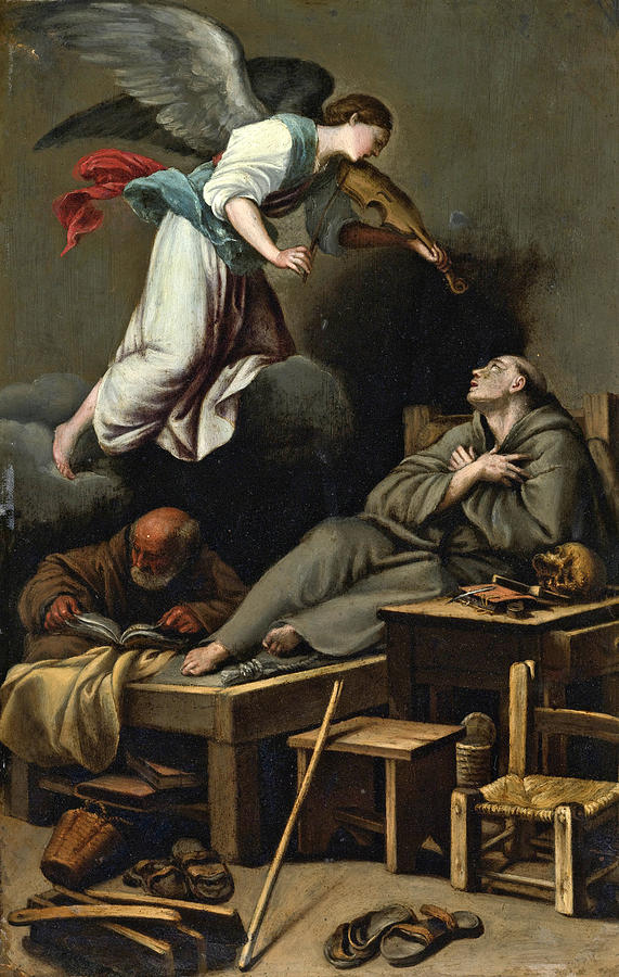 The Vision of Saint Francis, A Sketch Painting by After Carlo Saraceni