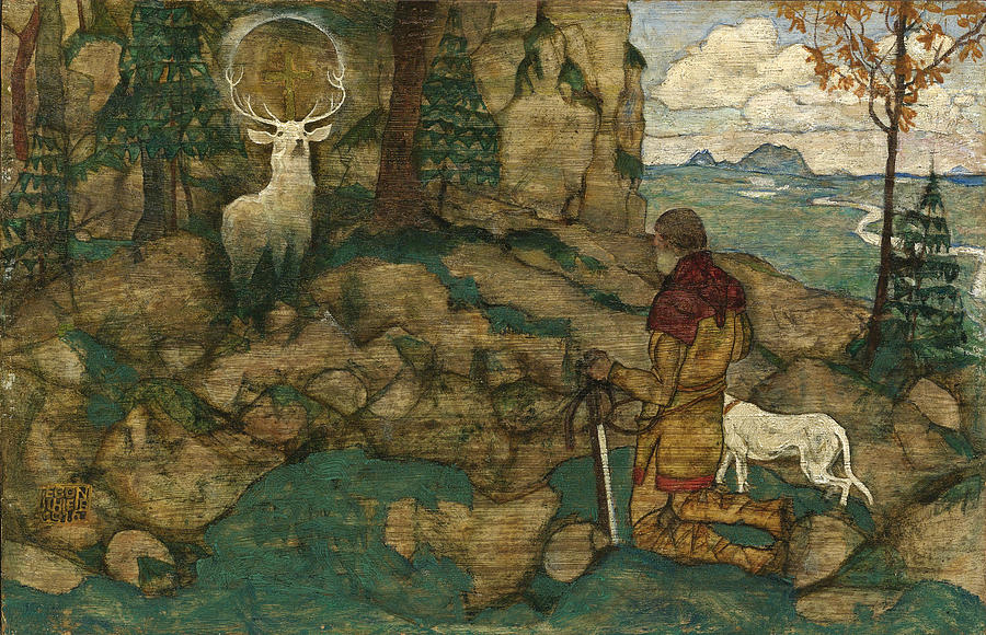 Egon Schiele Painting - The Vision of Saint Hubert by Egon Schiele