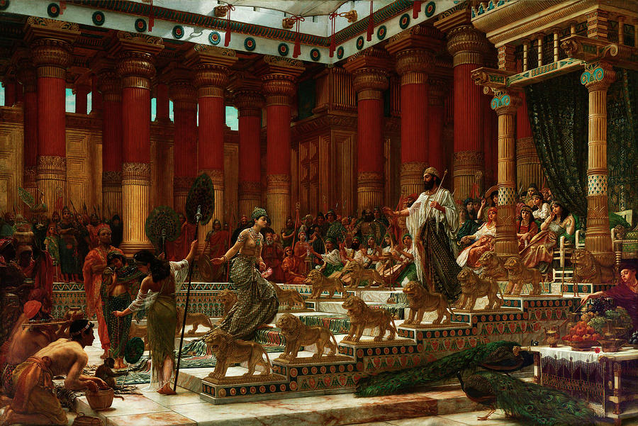 Queen Painting - The visit of the Queen of Sheba to King Solomon by Edward Poynter