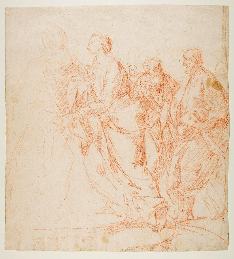 The Visitation of Our Lady Drawing by Giacomo Zoboli