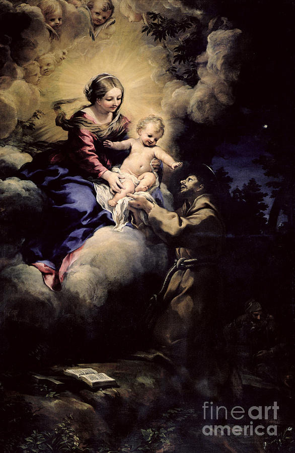 Madonna Painting - The Visitation of St Francis by Pietro da Cortona