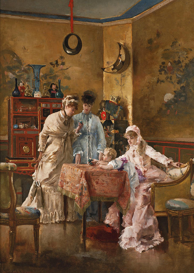 Alfred Stevens Painting - The Visitors by Alfred Stevens