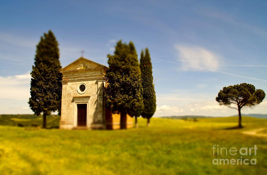 Summer Photograph - The Vitaleta Chapel in Tuscany/Italy/Europe by Christine Huwer