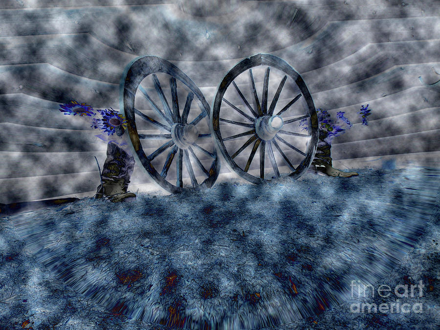 The Wagon Wheels Digital Art by Donna Brown