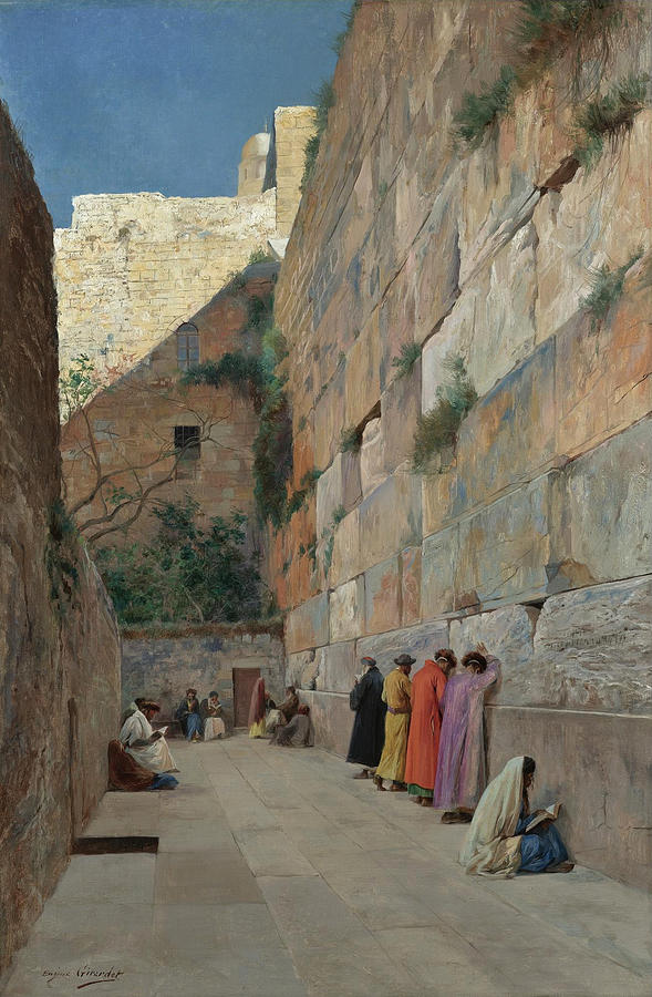 The Wailing Wall Painting by Eugene Girardet