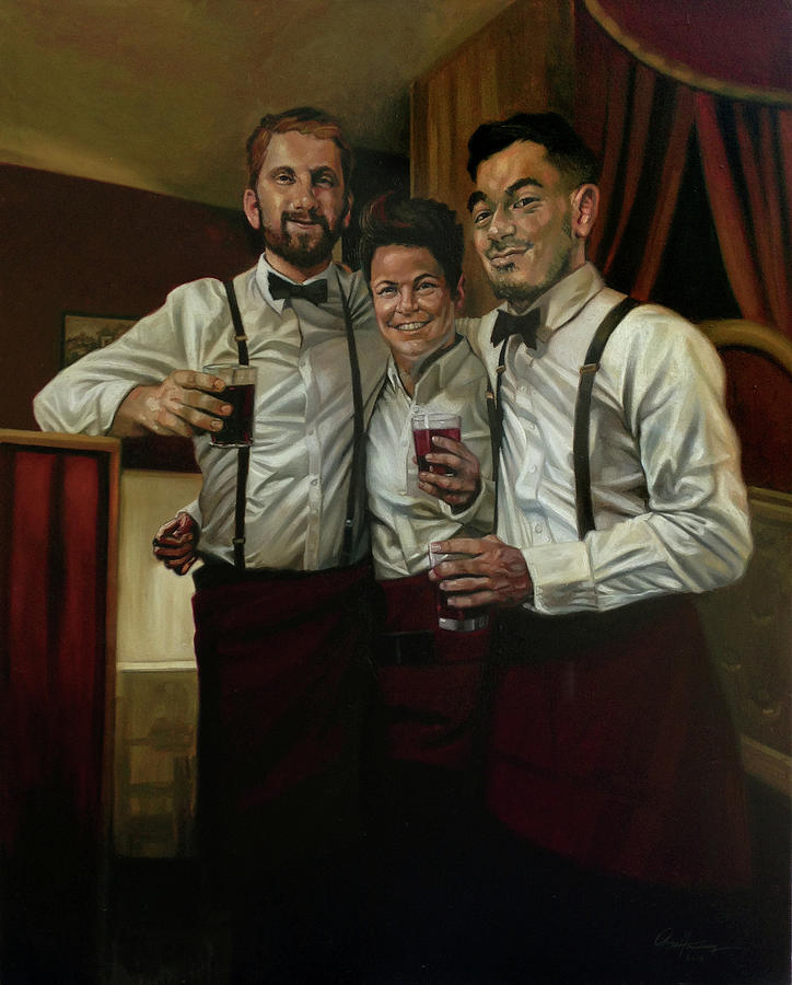 Wine Painting - The Wait  by Gregg Hinlicky