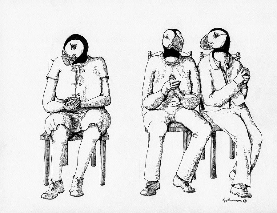 The Waiting Room Drawing by Linda Apple