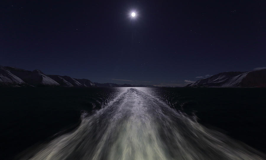 The Wake and the Full Moon Photograph by Pekka Sammallahti