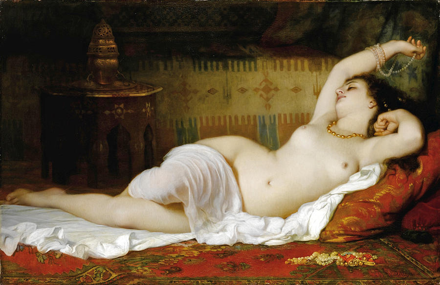 The Waking up Painting by Charles Zacharie Landelle